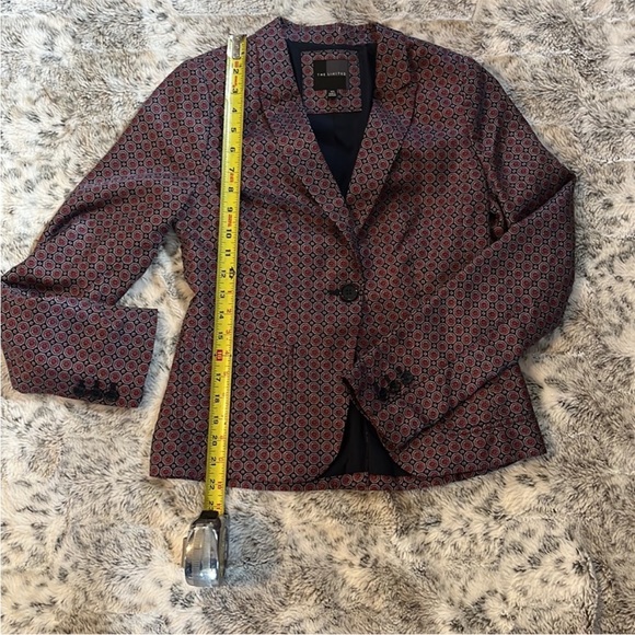 The Limited Fitted Women's Blazer XS Red and Navy Blue Geometric Print - Picture 6 of 8
